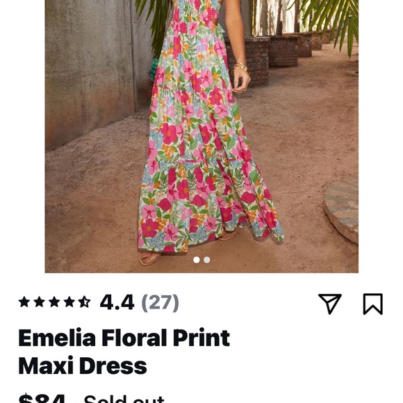 Vici Floral Maxi Dress - Pink and Green - Picture 5 of 6